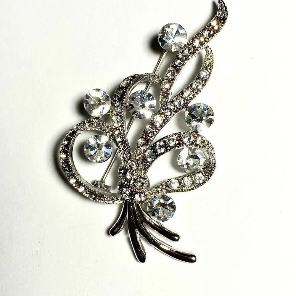 Brooch with rhinestones